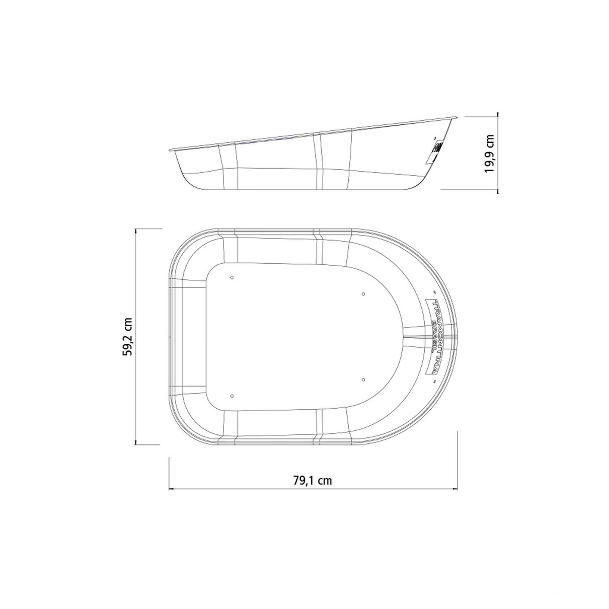 Caçamba Rasa em Aço Azul 50 L