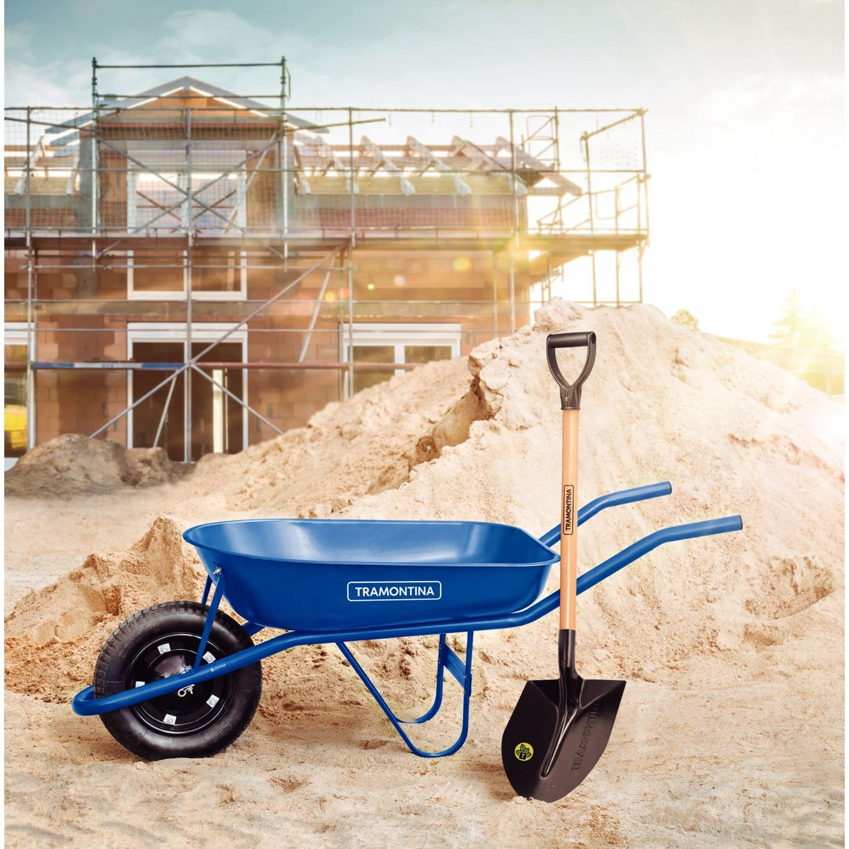 Caçamba Rasa em Aço Azul 50 L