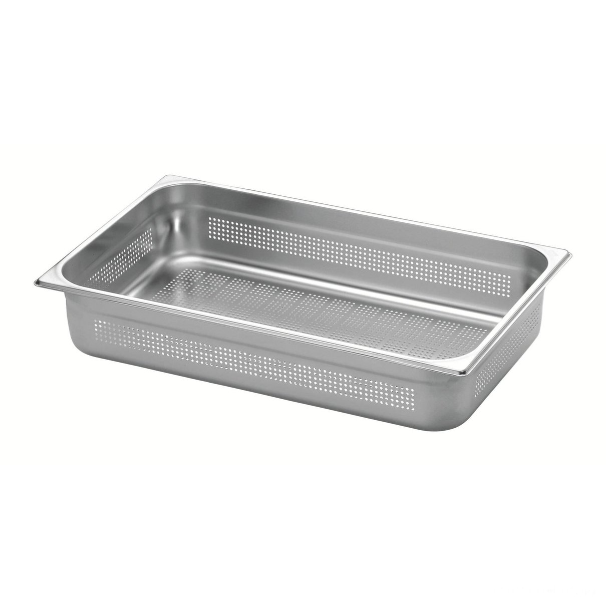 Cuba Perfurada GN 1/1 em Aço Inox sem Alças Profundidade 100 mm - Aço 201 -