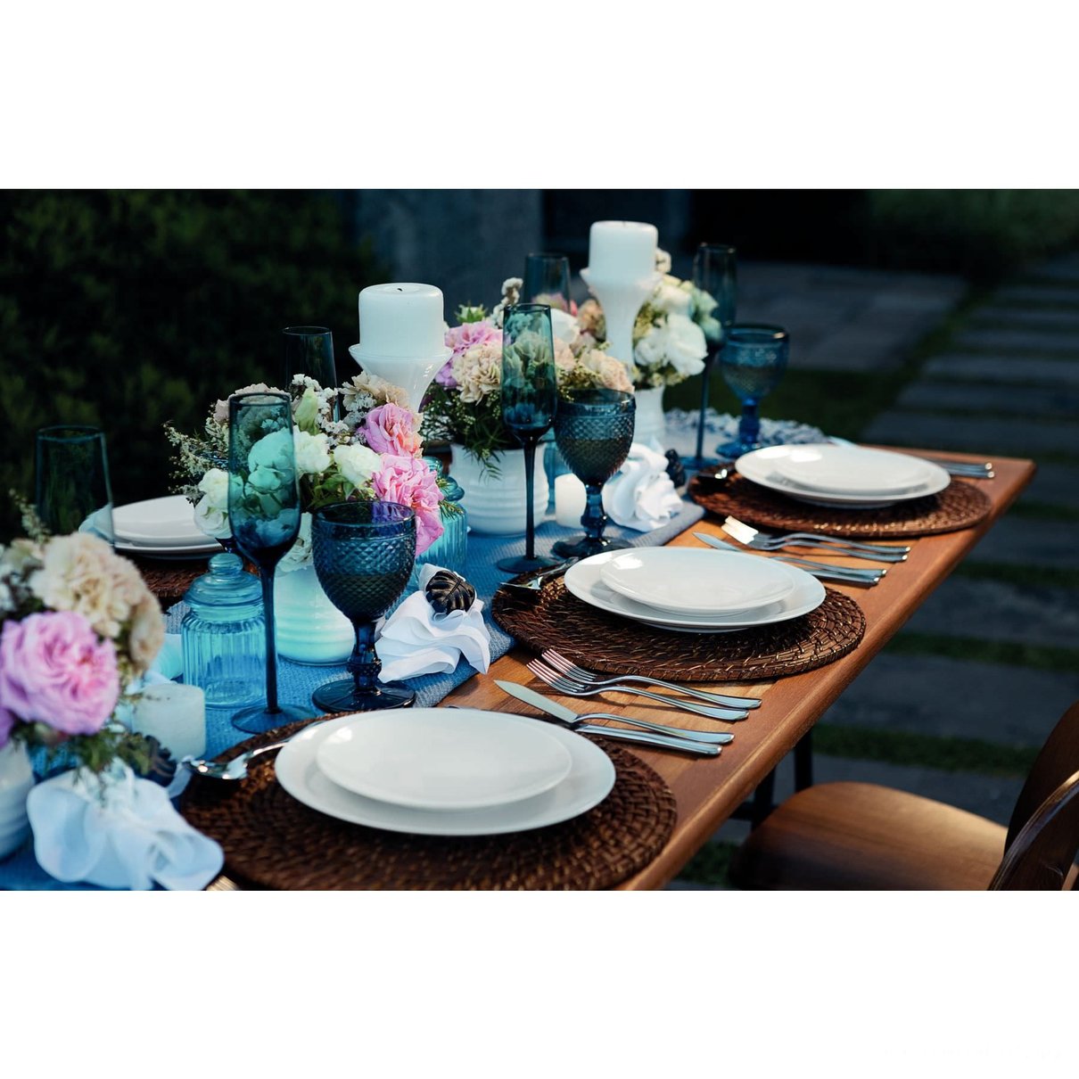 Kit Prato Raso Sophia em Porcelana Decorada 28 cm 06 Peças