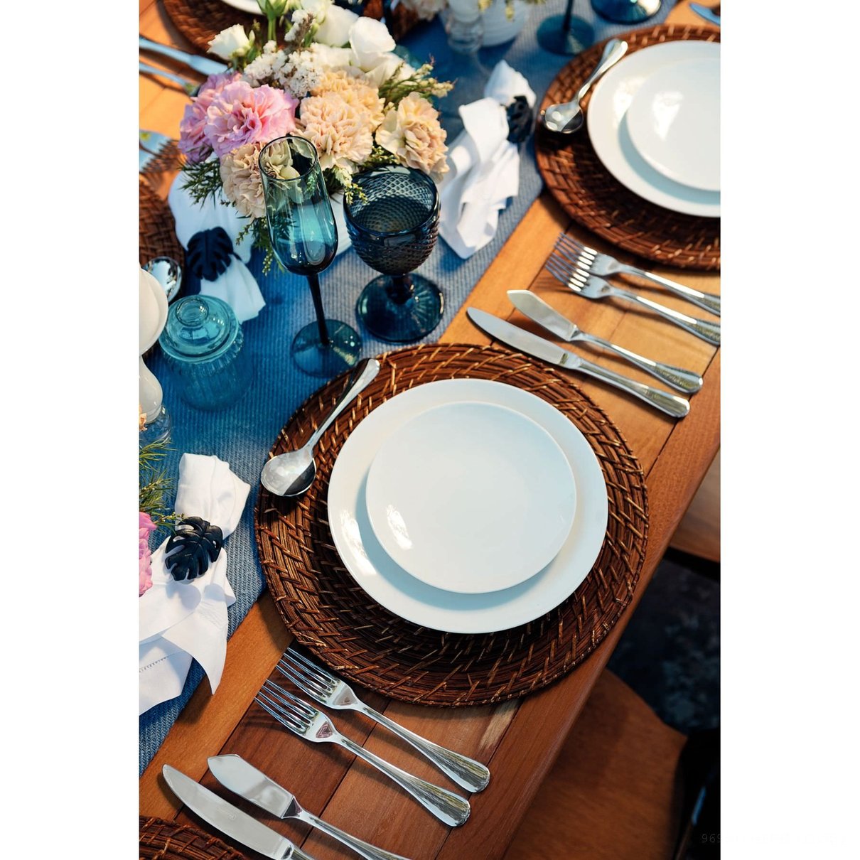 Kit Prato Raso Sophia em Porcelana Decorada 28 cm 06 Peças