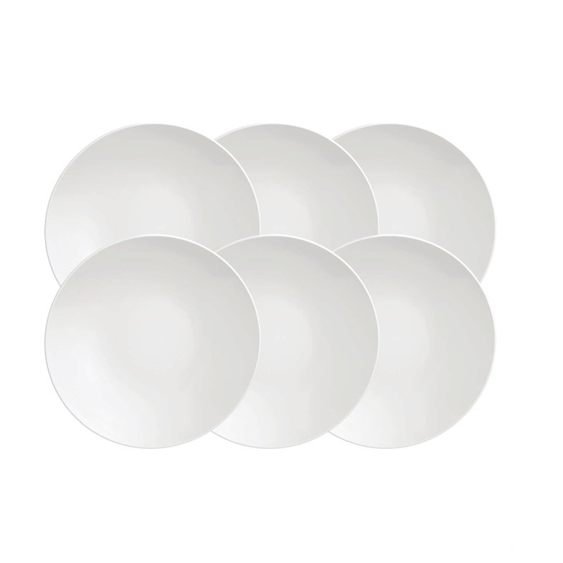 Kit Prato Sobremesa Sophia em Porcelana Decorada 21 cm 06 Peças