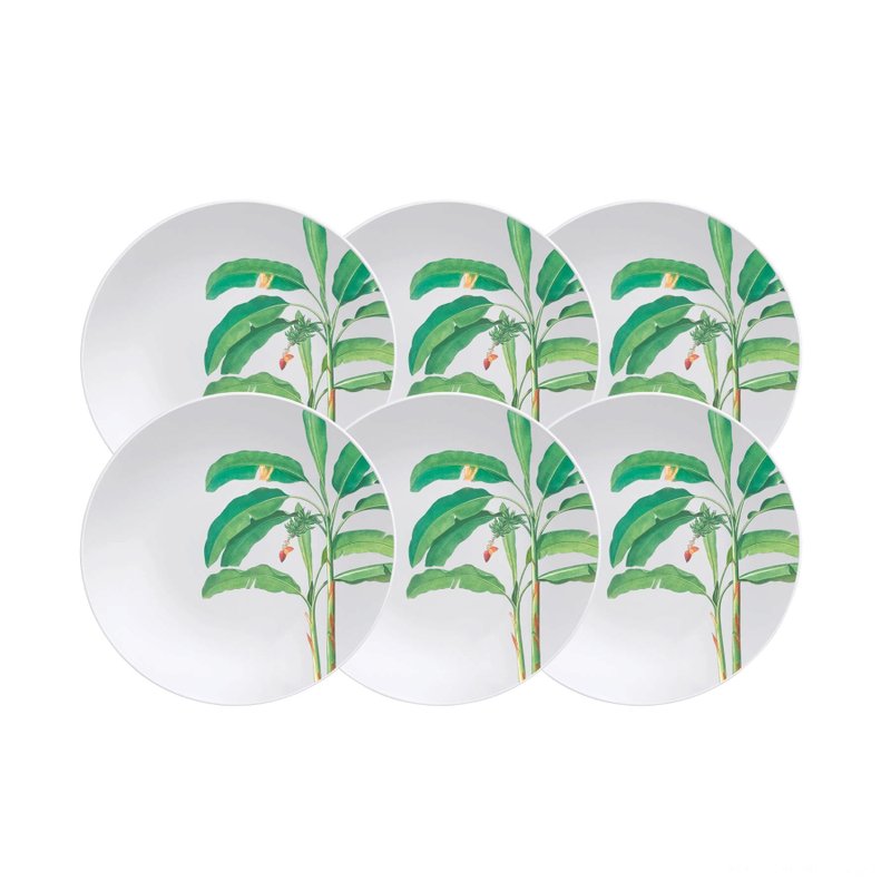 Kit Prato Sobremesa Graziela em Porcelana Decorada 19 cm 06 Peças