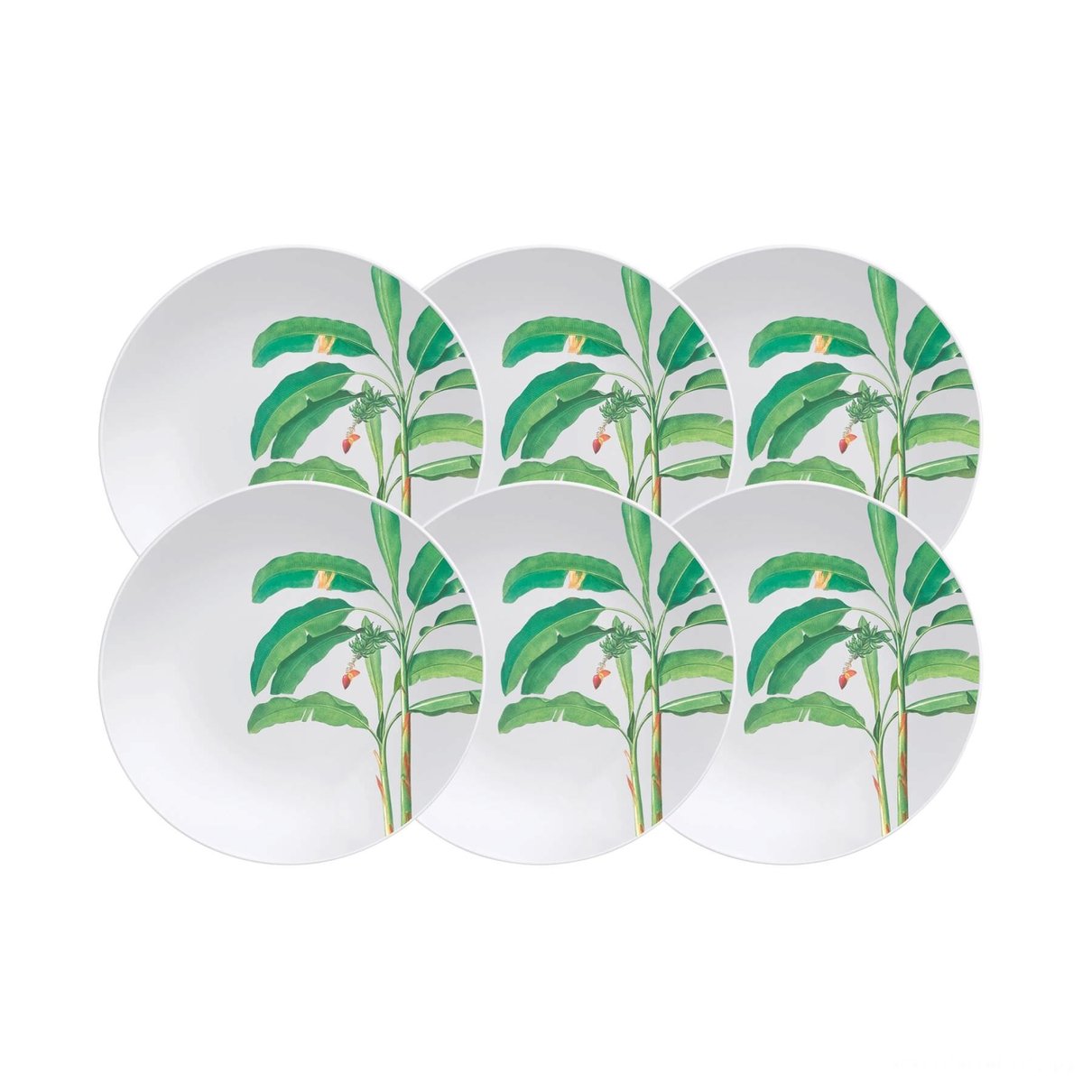 Kit Prato Sobremesa Graziela em Porcelana Decorada 19 cm 06 Peças