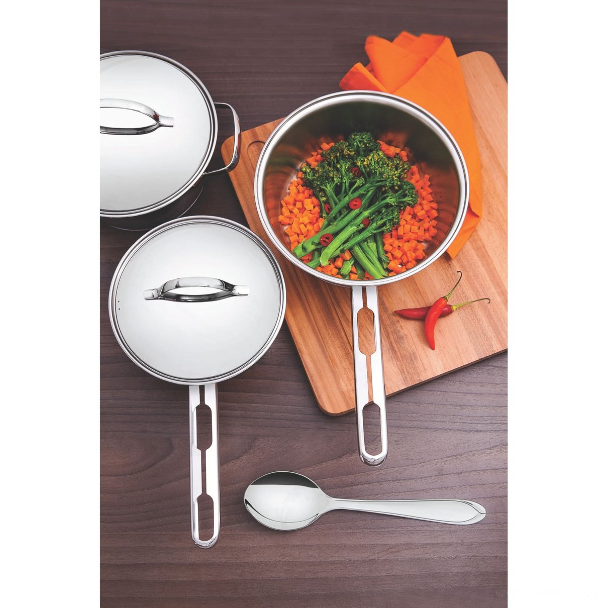 Panela Allegra em Aço Inox com Fundo Triplo 16 cm 1,5 L