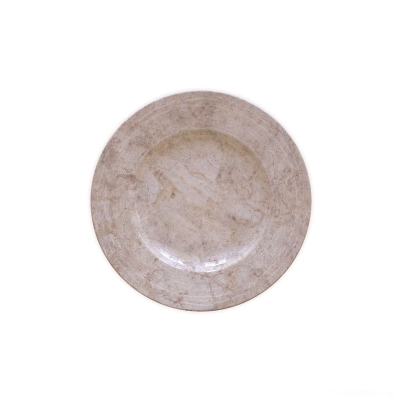 Prato Raso Travertino em Porcelana Decorada 27 cm