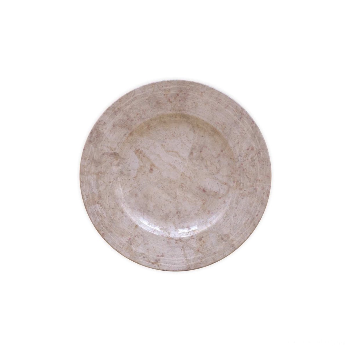 Kit Prato Raso Travertino em Porcelana Decorada 27 cm 06 Peças