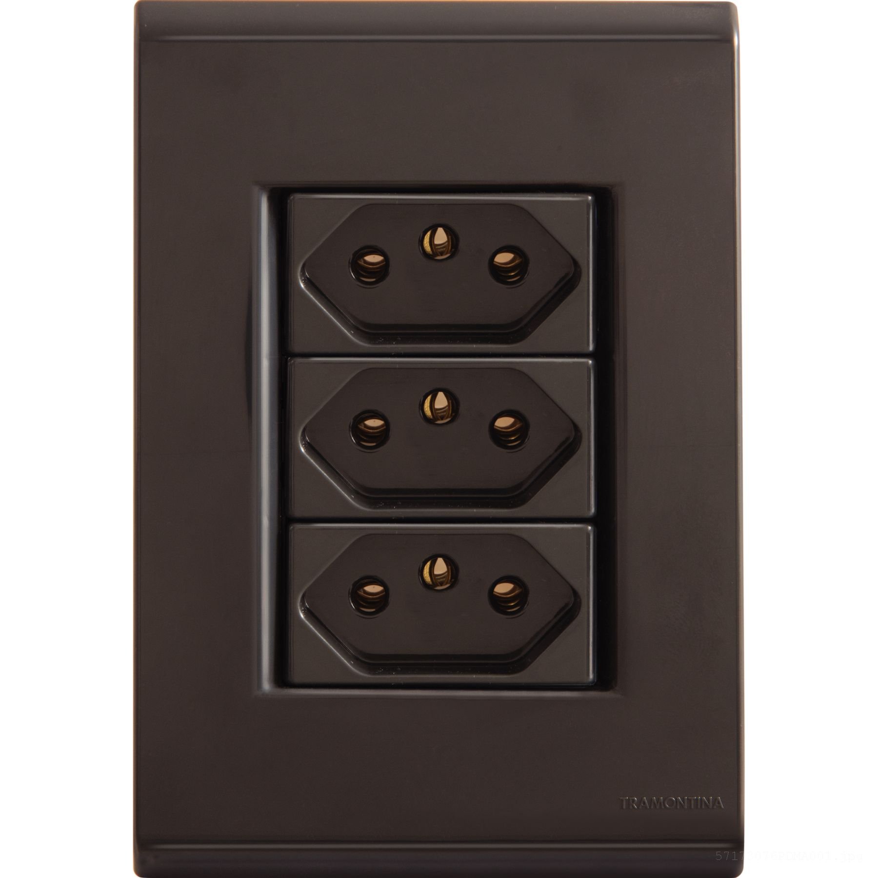 ＬＩＺ Conjunto 4x2 3 Tomadas 2P+T 10A 250V Tramontina Liz Grafite - 57173076
