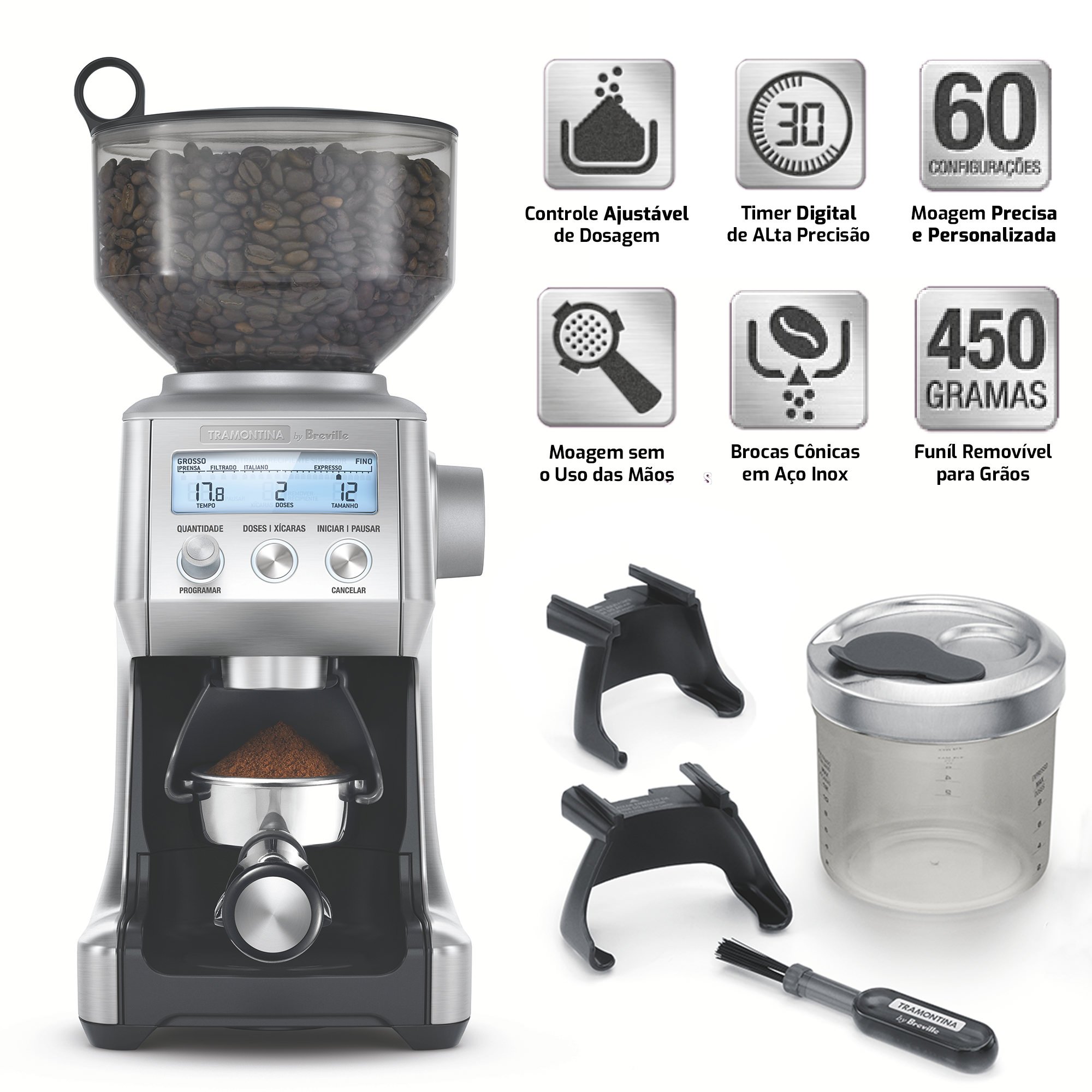 Moedor de Grãos de Café 60 Níveis - Tramontina by Breville Express Aço ...