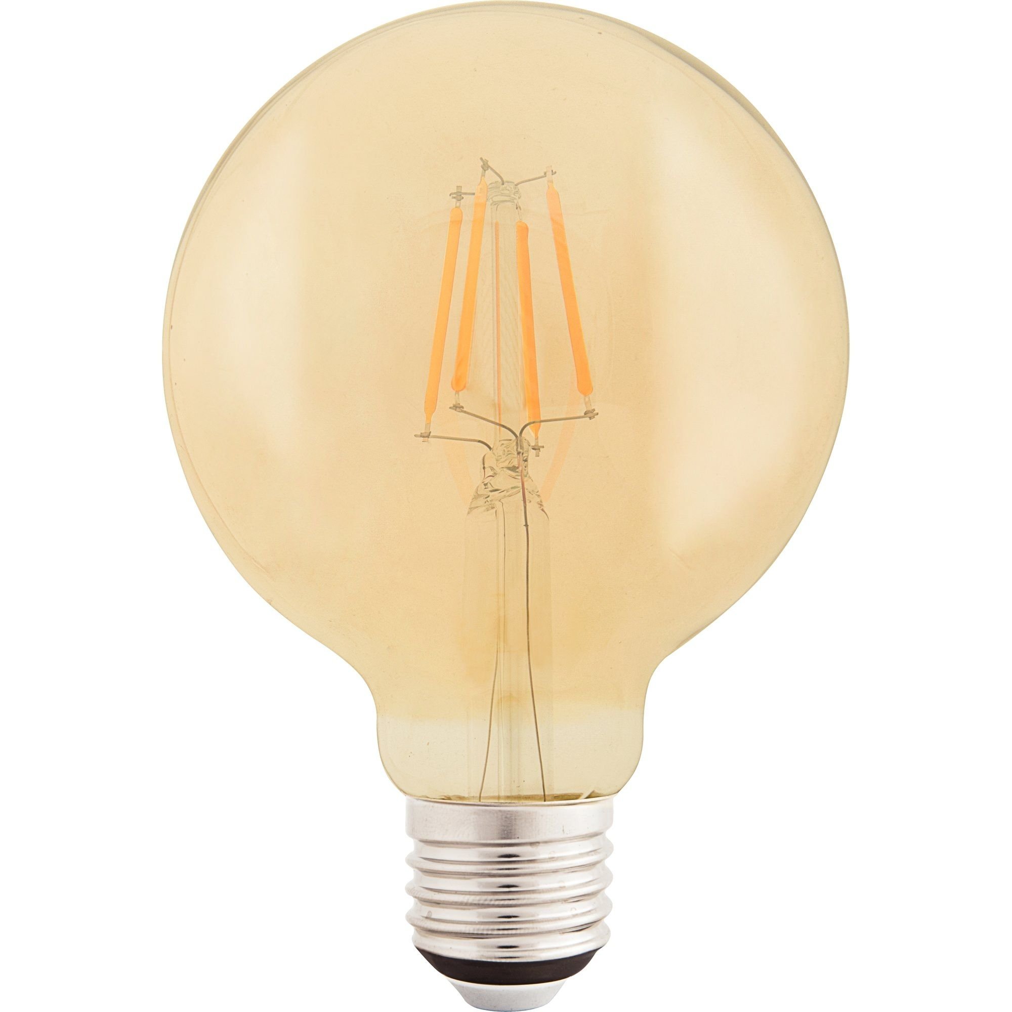 Lâmpada LED Filamento Tramontina G125 4W 2200K luz Amarela Vidro