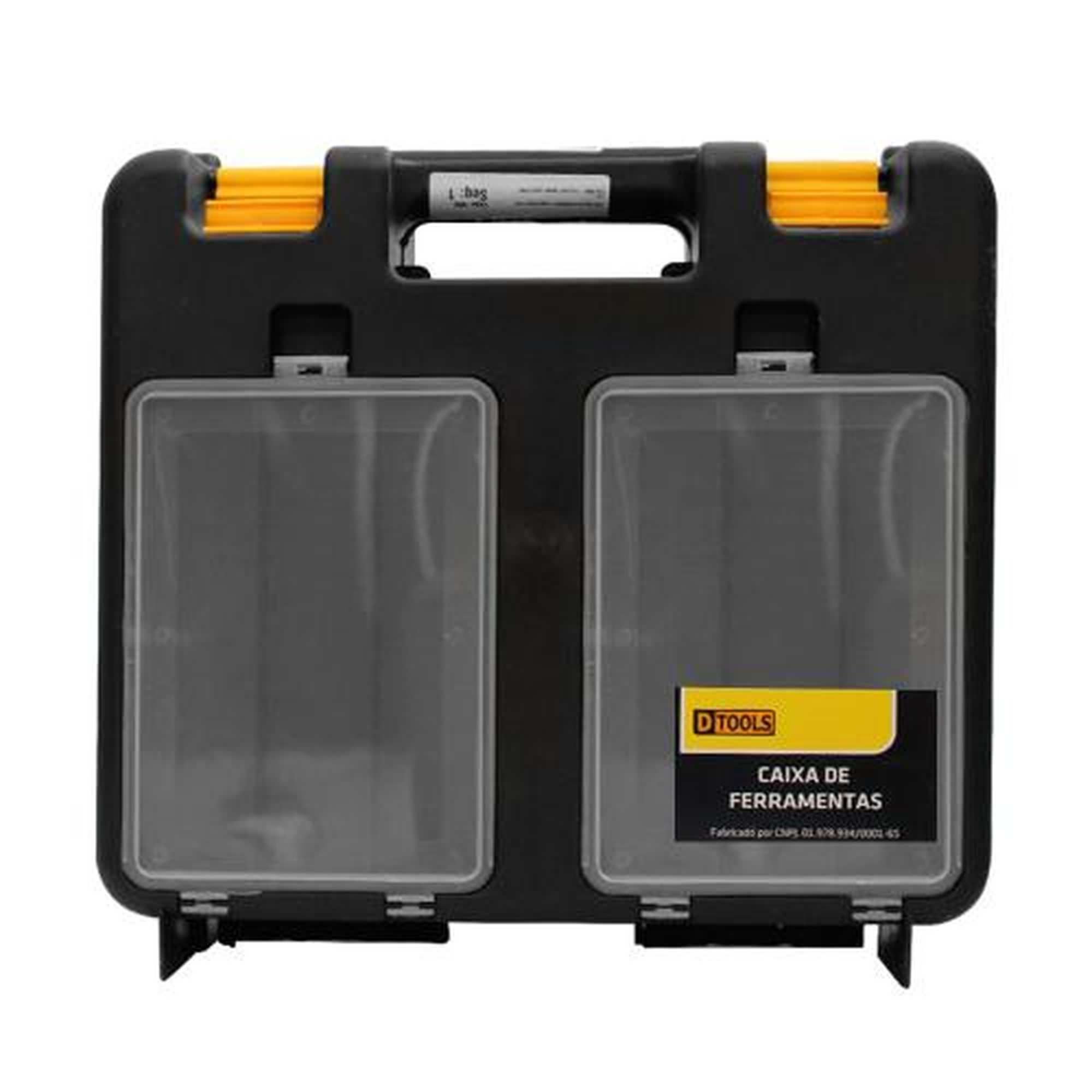 Caixa de Ferramentas Maxi 2 PVC Preto Fosco com Alça Fixa e 02