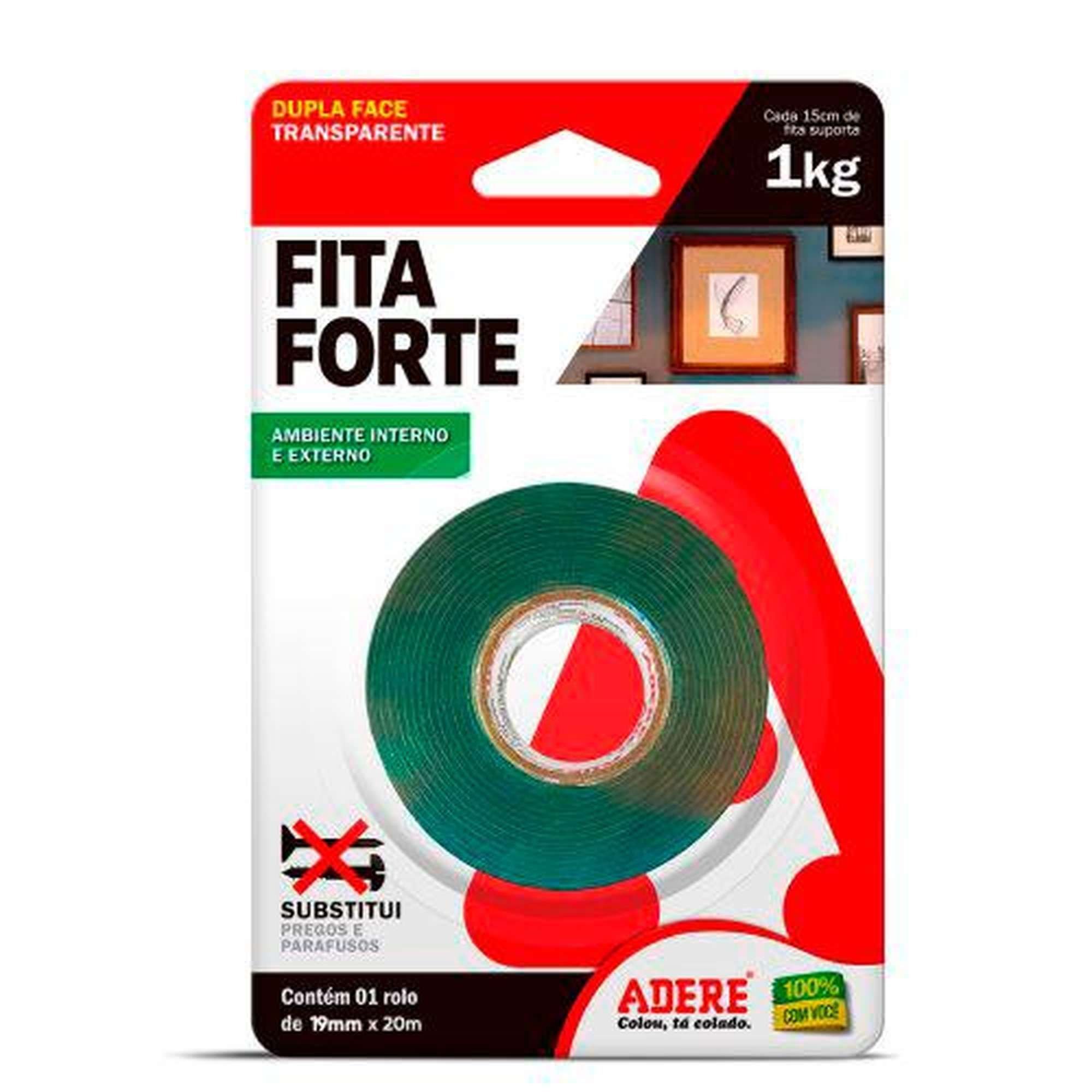 Fita Dupla Face Forte 19mm x 20 Metros Transparente - Fixação