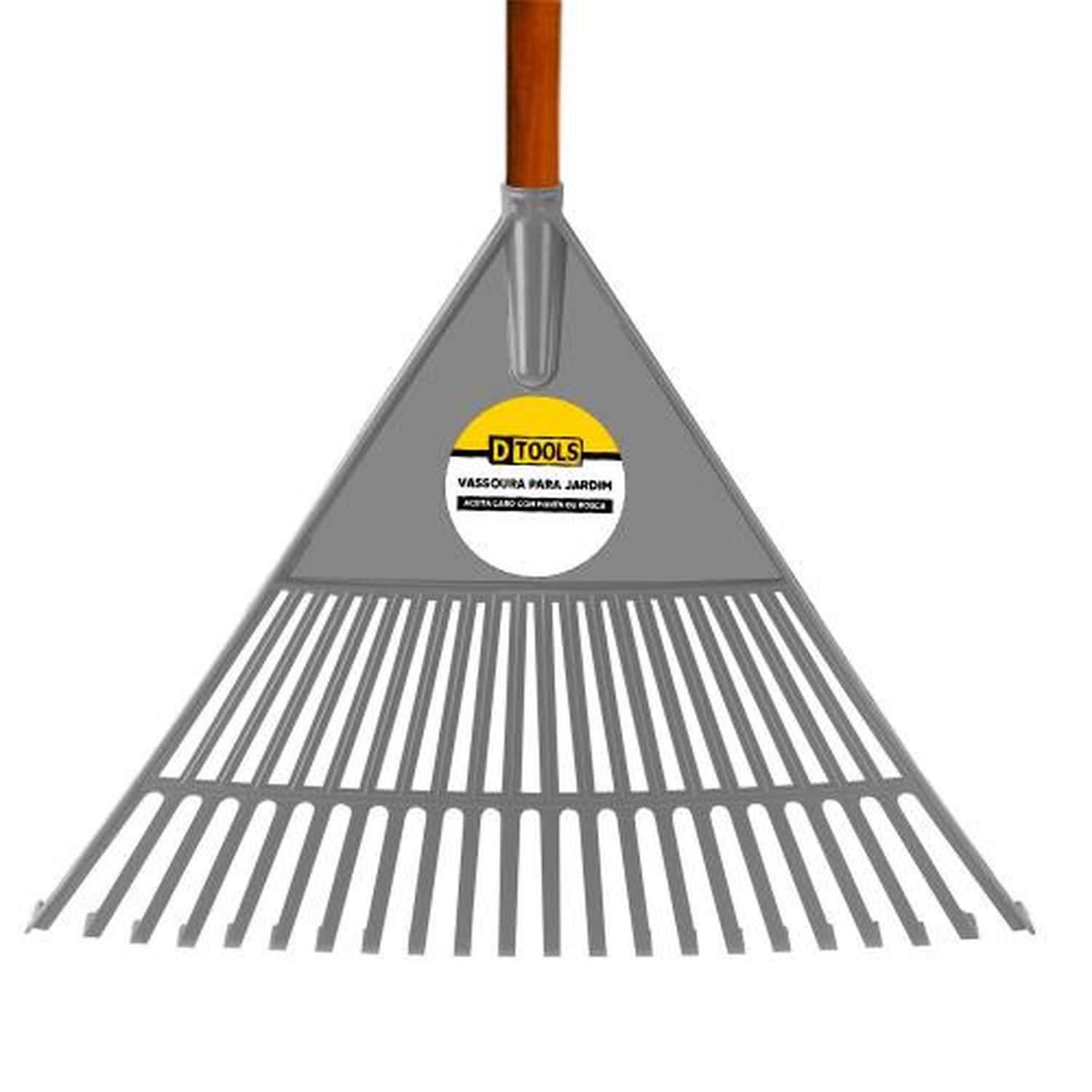 Vassoura Plástica para Grama Pop Grande 22 Dentes - Jardinagem - 545mm