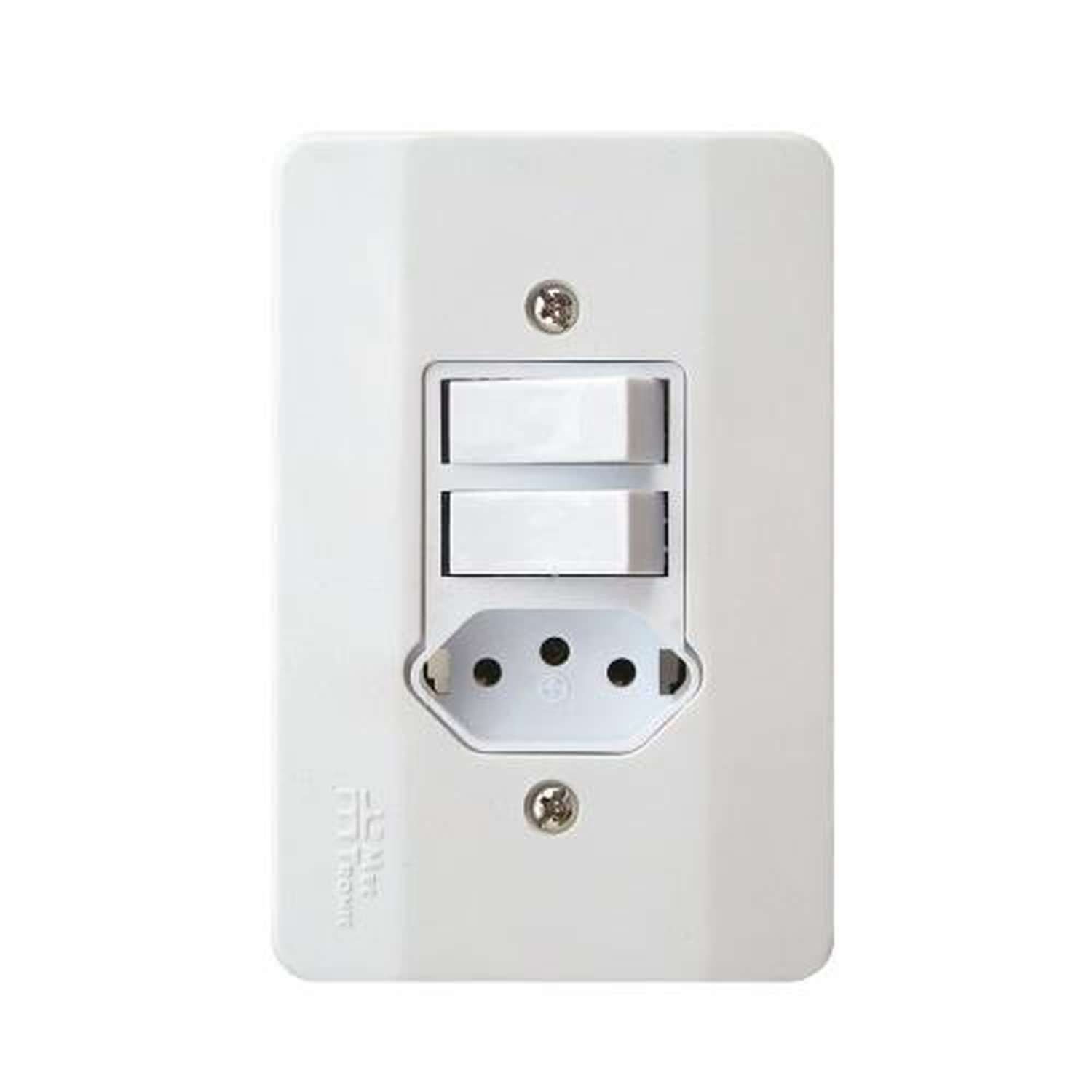 Interruptor Paralelo + Tomada 2 Peças - Linha Millenium Mectronic 9000