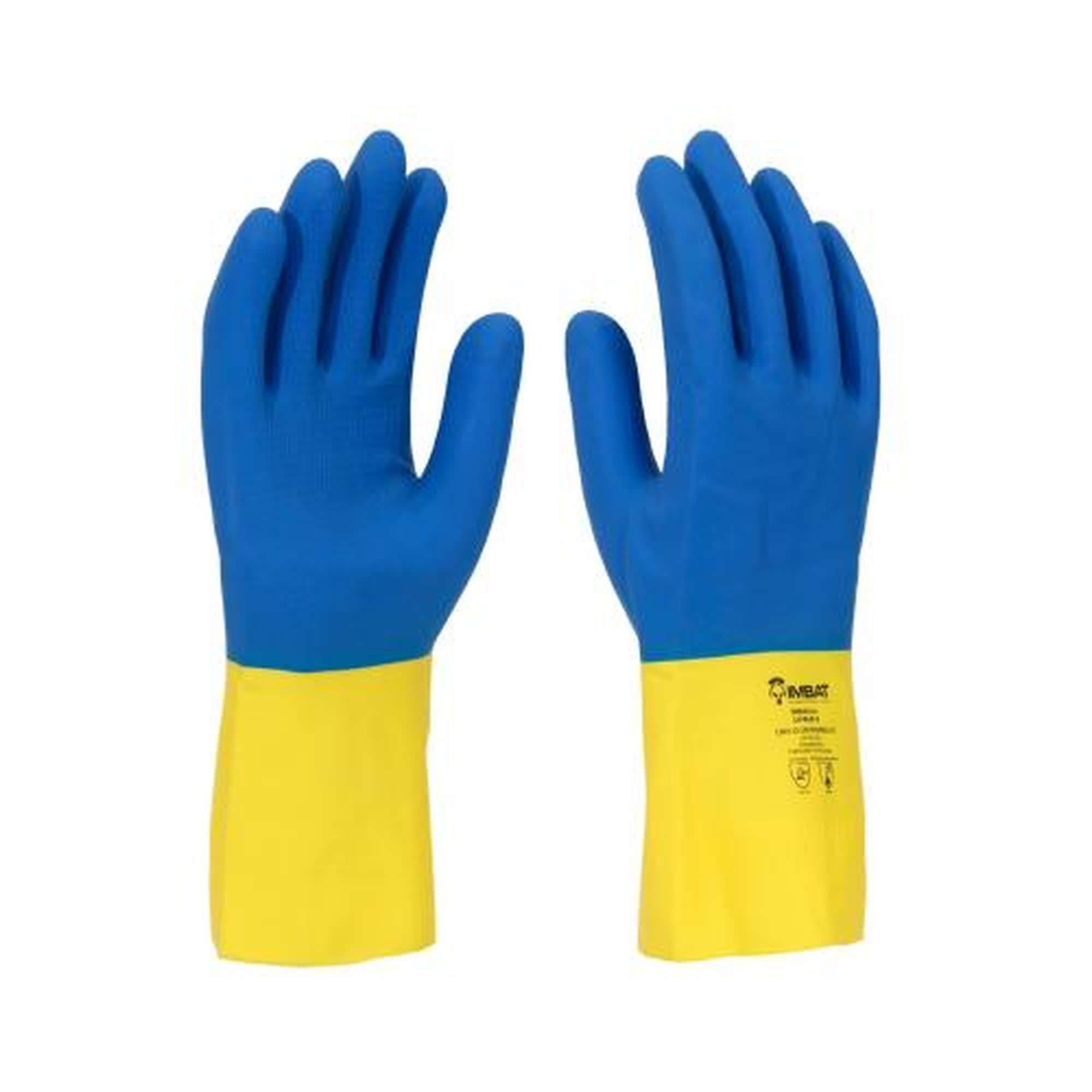 Luva Bicolor Látex/Neoprene 7 (P) - Proteção Química e