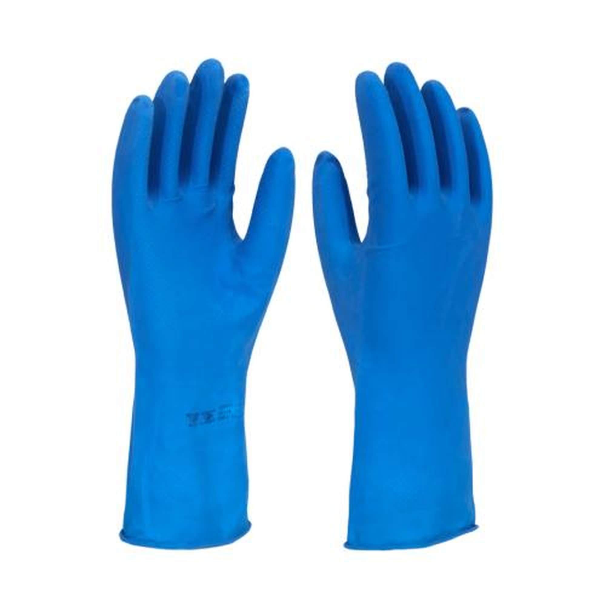 バババ Luva Multiuso Látex Forrada Azul 7 (P) - Proteção Mecânica