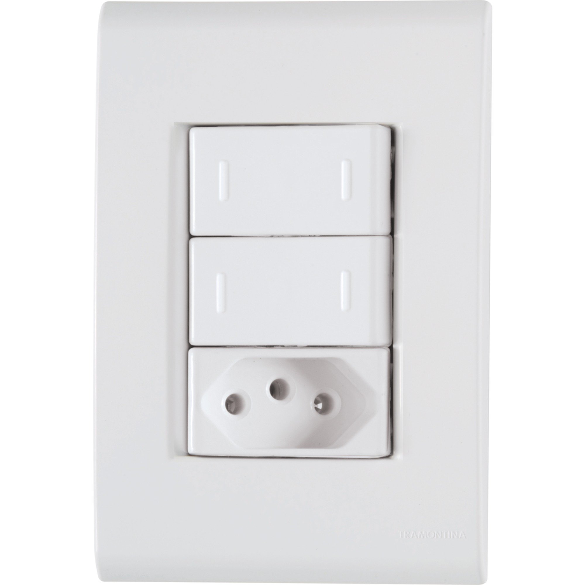 Lizliz0825  Conjunto 4x2 2 Interruptores Paralelos 10A 250V 1 Tomada 2P+T 20A